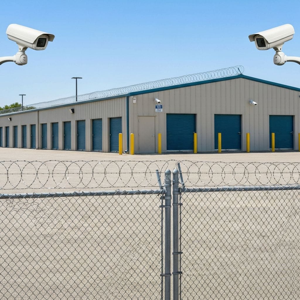 Perimeter fencing and security at storage facility