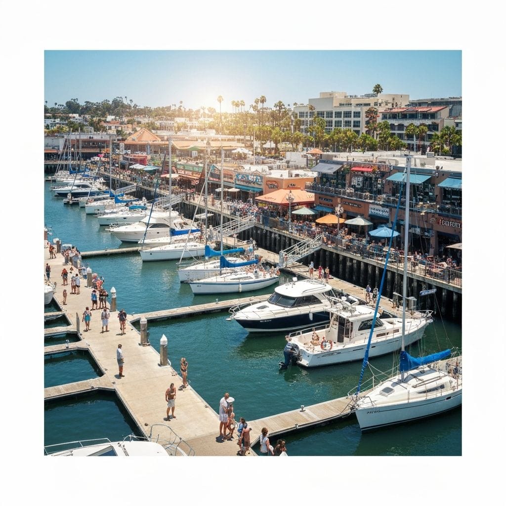 Long Beach marina and launch ramp area