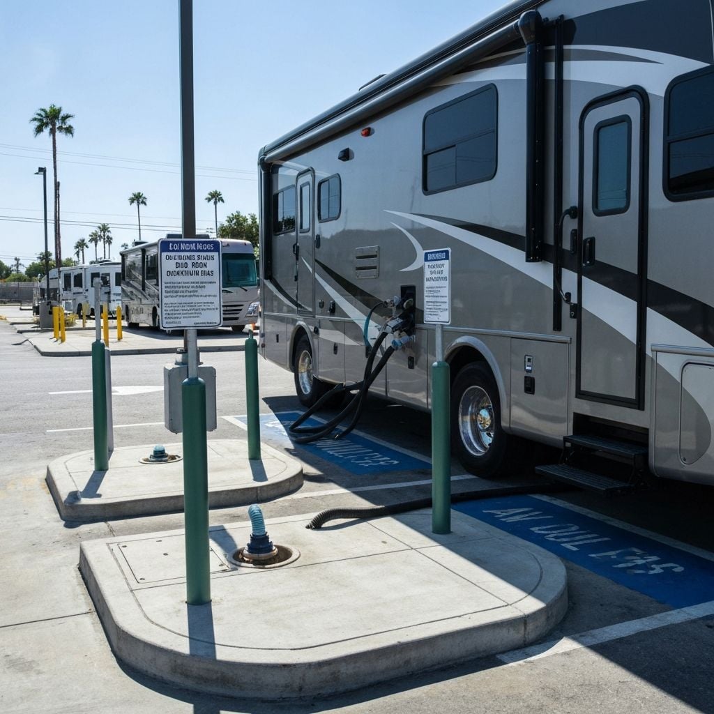 RV at public dump station