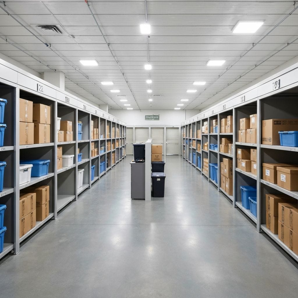 Self storage unit rows at Don Temple Storage